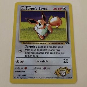 Vintage Lt. Surge's Eevee Pokémon Card
